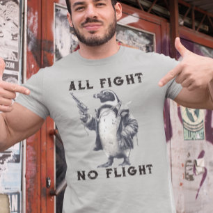 T-shirt Manchot Tout Combat Aucune Fuite avec Pistolet