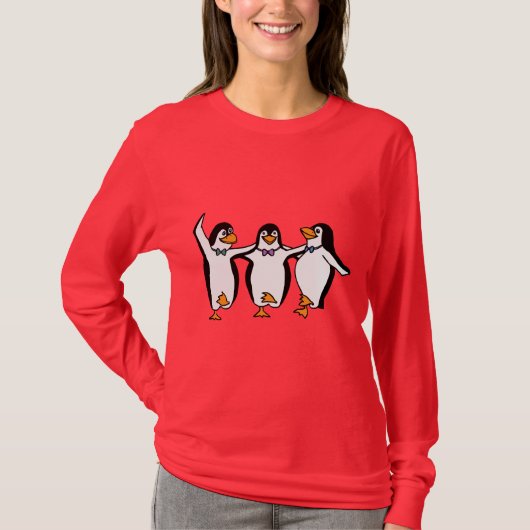 T-shirt Manchots Danseurs Dames Manches Longues (Devant)