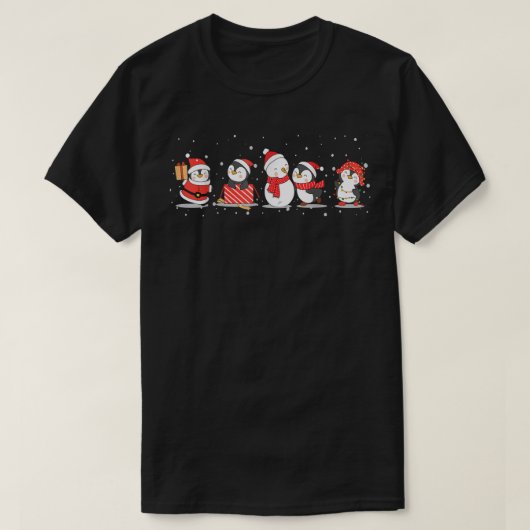 T-shirt Manchots de Noël  Joyeux Noël  Bonne Année (Design devant)