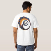 T-shirt Mandala à spirale bleue et or - Tee à deux côtés (Dos entier)