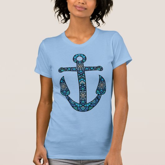 T-shirt Mandala Ancre Graphisme nautique (Devant)