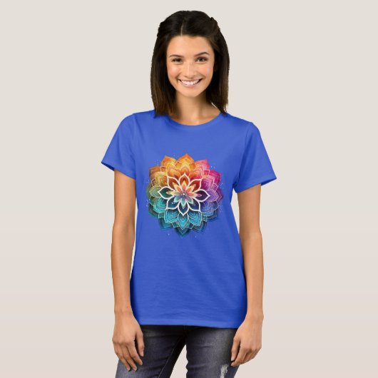T-shirt Mandala arc-en-ciel (Devant entier)