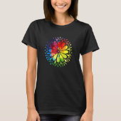 T-shirt Mandala aux fleurs colorées (Devant)