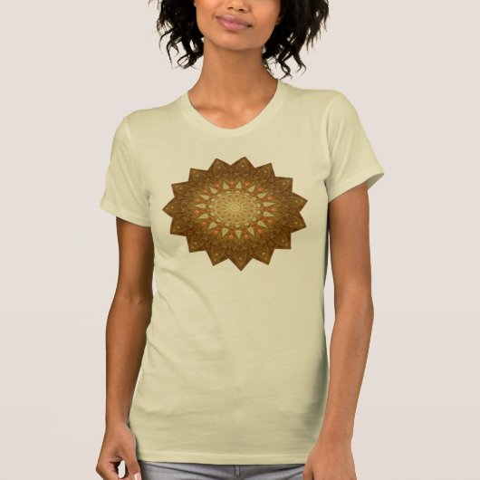 T-shirt Mandala Brown Orange Star (Devant)