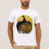 T-shirt Mandala Citrouille sculpté avec lune d'automne (Devant)