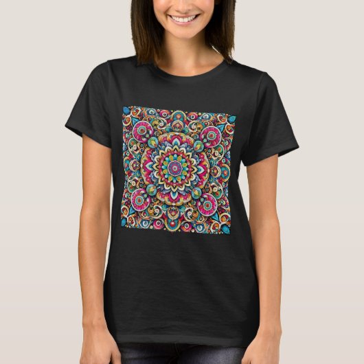 T-shirt Mandala coloré - Boho complexe (Devant)