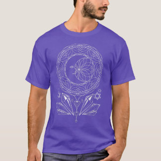 T-shirt Mandala Crescent Lune cristaux de cuisine artisana