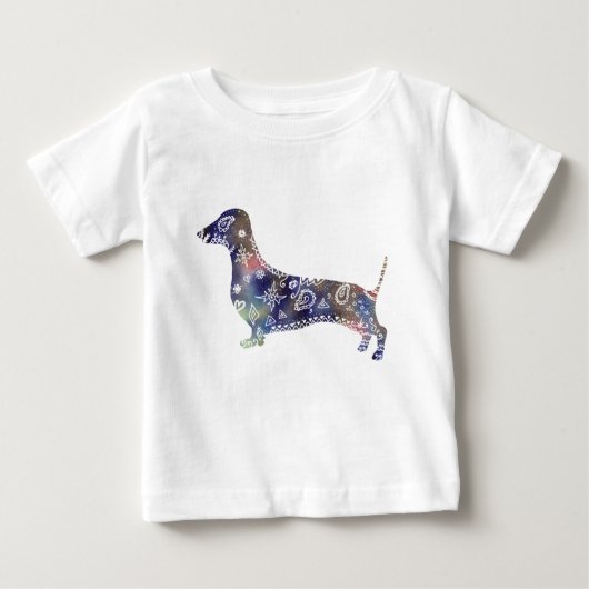 T-shirt Mandala Dachshund Fine Jersey, blanc (Devant)