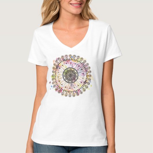T-shirt Mandala d'aquarelle (Devant)
