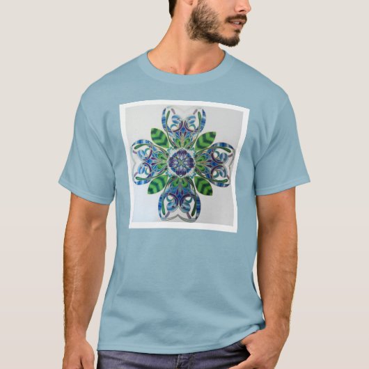 T-shirt Mandala "de crête de Passionflower" par Aaron (Devant)