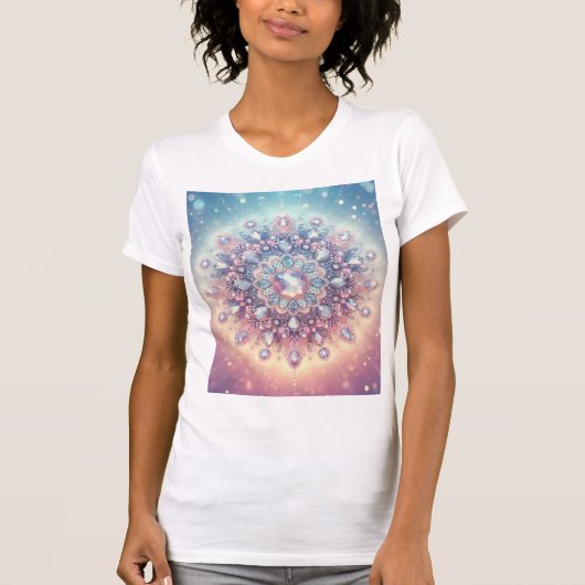 T-shirt Mandala de cristal enchanté - Fleur de gemme paste (Devant)