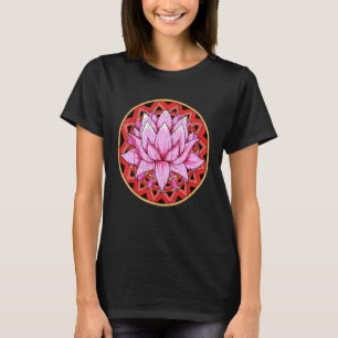 T-shirt Mandala de fleur de lotus coloré Yoga Pilates