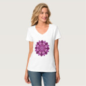 T-shirt Mandala de fleurs violet royal (Devant entier)