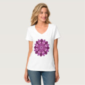 T-shirt Mandala de fleurs violet royal (Devant entier)