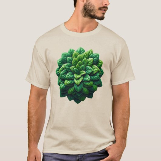 T-shirt Mandala de grappes de feuilles (Devant)