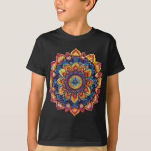 T-shirt Mandala de lotus sacré de style festival hippie