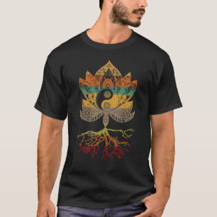 T-shirt Mandala de Lotus Yin Yang Géométrie Sacrée Spiritu