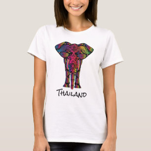 T-shirt Mandala Elephant de Thaïlande décorative fantaisie