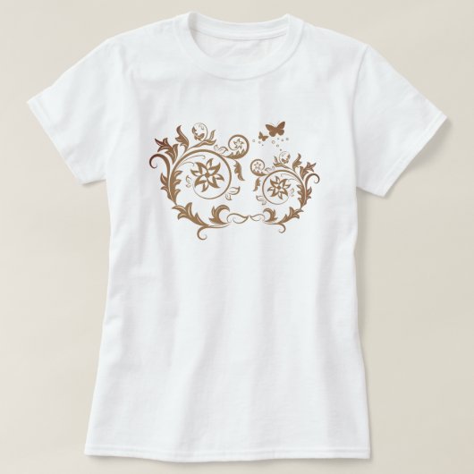 T-shirt Mandala en spirale florale orné complexe (Design devant)