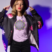 T-SHIRT MANDALA EN VERRE POURPULÉ