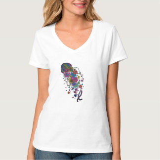 T-shirt Mandala Méduse Florale Colorée