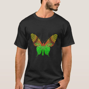 T-shirt Mandala Papillon Tatouage Couleurs Vives Art