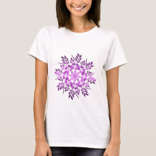 T-shirt Mandala pourpre floral