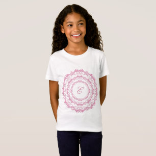 T-Shirt Mandala rose floral. Nom.