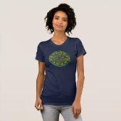 T-shirt Mandala Starburst Vert/Bleu (Devant entier)