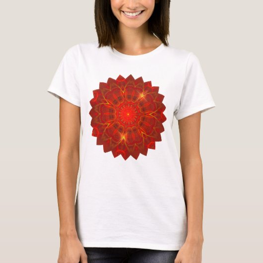 T-shirt Mandala Thin Lines Couleurs chaudes Arrière - plan (Devant)