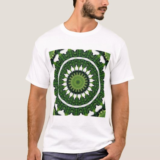 T-shirt Mandala vert tropical (Devant)