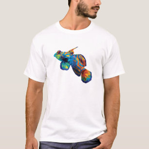 T-shirt Mandarine géométrique Dragonett Goby de mosaïque