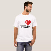 T-shirt MANDAY Pixel Coeur Design (Devant entier)