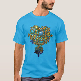 T-shirt Mandelbrot Fractal Apollonian Sphere Blue Gold