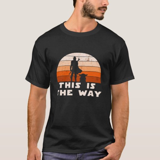 T-shirt Mando Retro This is The Way and the Ba (Devant)