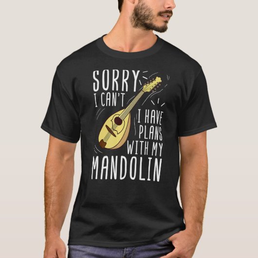 T-shirt Mandolin Instrument Music Player Débutant Leçon (Devant)