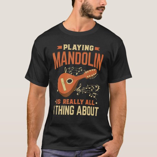T-shirt Mandolin Instrument Music Player Débutant Leçon 1 (Devant)
