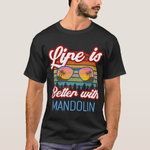 T-shirt Mandolin Lover Retro Sunset Design La vie est meil