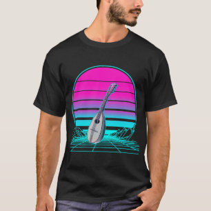 T-shirt Mandolin Lover Vintage Retro Sunset Mandoline 2
