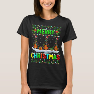 T-shirt Mandolin Lover Xmas Mandolin Éclairage Santa Hat M