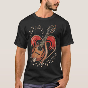 T-shirt Mandoline cœur Mandoliniste Bluegrass Guitare