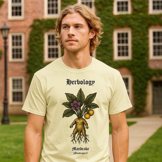 T-shirt Mandrake Root Retro Woodcut Botanical Art