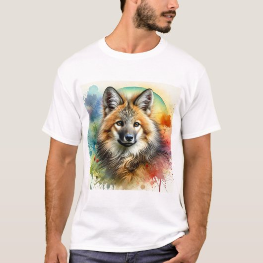 T-shirt Maned Wolf 210624AREF112 - Watercolor (Devant)