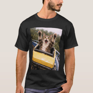 T-shirt Manège de chat drôle Mème idiot Domestique court