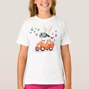 T-shirt Manège de lapin sautant sur une carotte