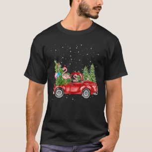 T-shirt Manège Trois Flamants Roses Camion Rouge Noël Père