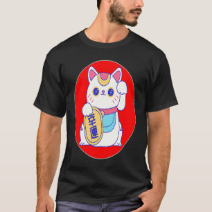 T-shirt maneki neko chat japonais chanceux
