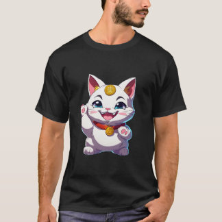 T-shirt Maneki neko Chat Lucky Chat Waving Chat Coupe droi