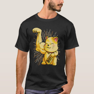 T-shirt Maneki Neko Chat Lucky Cute Muscle Arm japonais st