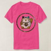 T-shirt Maneki Neko Chat Lucky sur perle et ormeau (Design devant)